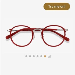 Dark red new in box round thick rimmed glasses